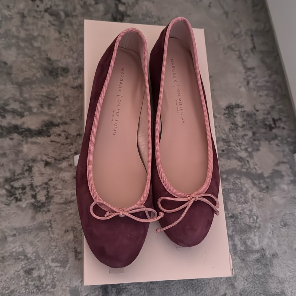 Pink and Maroon Ballet Flats